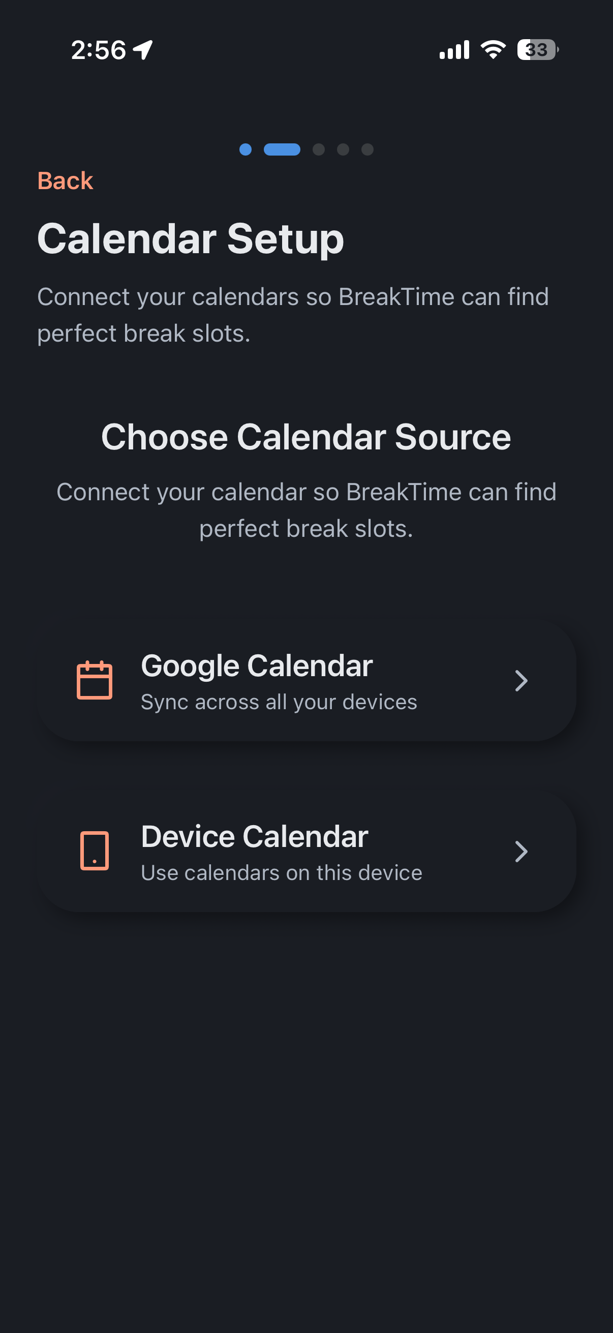 Calendar Setup