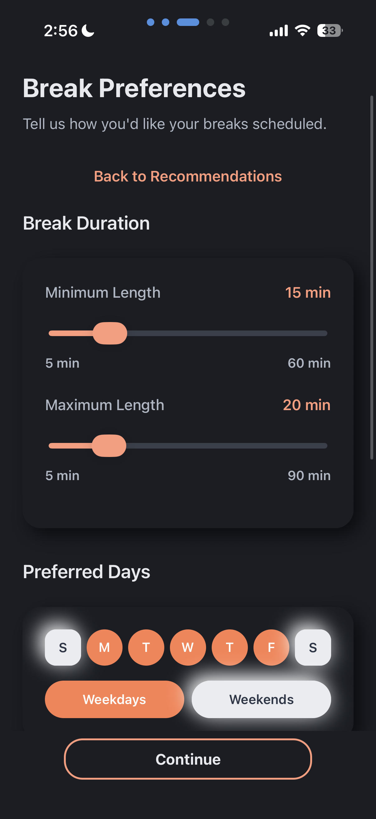 Break Preferences